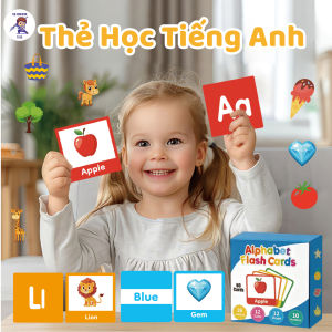 Flashcard Tiếng Anh Song Ngữ Cho Bé Từ 1-6 Tuổi - Chủ Đề Chữ Cái Số Đếm Động Vật Có Phiên Âm Chuẩn