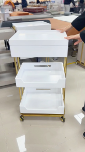 รถเข็นเสริมสวย รวมชั้นวาง ชั้นวางอุปกรณ์  พร้อมล้อเลื่อน+ที่จับ รถเข็นเก็บของ เคลื่อนย้ายสะดวก เก็บของมีล้อ ตู้เก็บอุปกรณ์ทำผม ชั้นเก็บเครื่องมือเสริมสวย ร้านทำเล็บ คาเฟ่ แต่งบ้าน ชั้นวางอุปกรณ์เสริมสวย Shelves beauty accessor