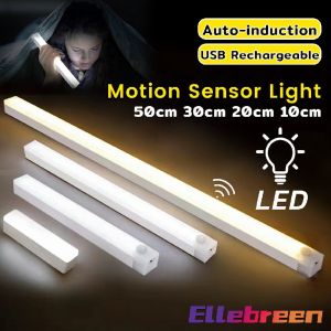 Wireless Led Light Strip for Wardrobe Cabinet Study Lamp Motion Sensor Night Light Magnetic USB Rechargeable