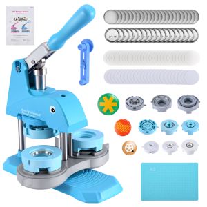 【Local Shipping】Button Badge Maker Machine Different Size Mold 25/32/58mm Mold DIY Badge Pin Maker Machine Kit With 300pcs Badge Parts/Pic/Circle Cutter Button Press Machine