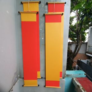 Đối giấy mỹ thuật nhiều kích thước. Câu đối trang trí tết Câu Đối Phong Cách Rustic Giấy Mỹ Thuật Màu Đỏ Vàng - Lazada