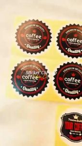 5-8 Zennida Sticker Print Edisi Kopi Free Desain Custom Stiker Coffee Bulat Label Minuman Coffe