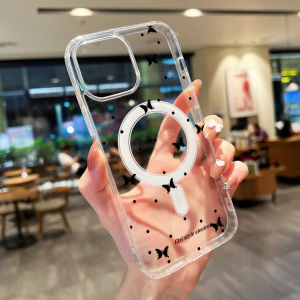 Transparent INS Star Magnetic Phone Case For iPhone 17 Pro Max 18 16 13 11 15 14 12 Air 17Promax Silicone Shockproof Funda Cover