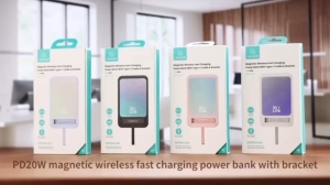 Magnetic Wireless Powerbank With Bracket Fast Charging Power Bank With Type-C Cable 10000mAh Usams CD219