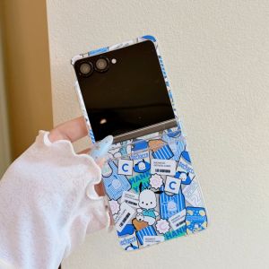 Sanrio | Ốp Điện Thoại Hình Hoa Hoạt Hình Dễ Thương Hello Kitty Pacha Dog Cho Samsung Galaxy Z Flip Chống Sốc Chống Trầy Xước Chống Nước Có Chân Đế
