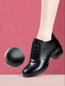 HANGONGZHU | Breathable Soft-Soled Leather Dance Shoes Black
