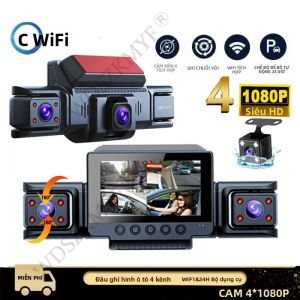 360 °   Camera Hành Trình 1080P DVR Ô Tô Với Ống Kính 3/4 Hộp Đen Giám Sát Đỗ Xe 24H Tầm Nhìn Ban Đêm Camera Trước Sau Phụ Kiện Ô Tô