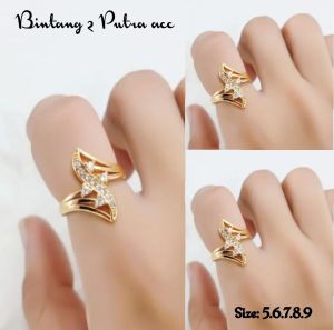 Cincin wanita Titanium Gold Perhiasan wanita Pengganti Emas