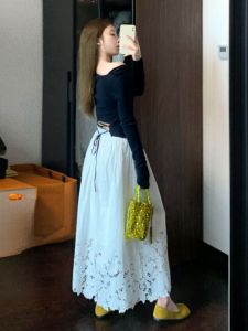 CHANGTONG | Trendy Elegant Spring Outfit Off-shoulder Top and Skirt Set