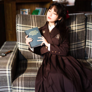 [Kara Story] Christmas Snow Song Original Embroidery JK Dress Khaki Milk Skirt Pleated Skirt JK Uniform Suit Outwear