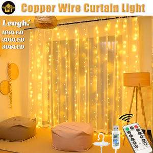 100/200/300 LED Copper Wire Curtain Light: Perfect for Indoor & Outdoor Decorations
