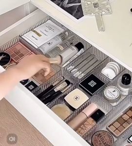 OHHDEER Plastic Drawer Organizer Tray Makeup Organizer for Desktop Kitchen Utensils Drawer Divider