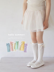 Girl Socks: Summer Thin Pure Cotton & Candy Color Mesh Stockings