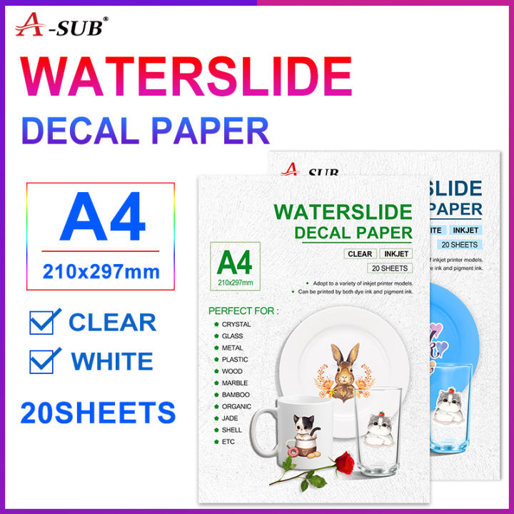 Waterslide Decal Paper A SUB Clear White Water Slide Decal Paper A4 waterslide-decal-paper-a-sub-clear-white-water-slide-decal-paper-a4