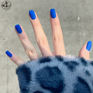 Wearing Armor New Style Klein Blue Nail Stickers White Fancy Blue Matte Gradient Solid Color Minimalist