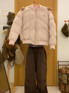 Pink Korean Style down Cotton Jacket Womens Short Thick Winter Coat Cute Small Size Female Outerwear Comfortable Polyester