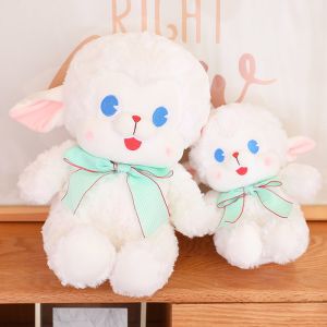 ZEEMIN Halloween Christmas 20cm-40cm Hot Ins Kawaii Sheep Plush Toy Soft Stuffed Cartoon Blue Bow Lamb Doll Baby Toys Birthday Gift for Children Girls