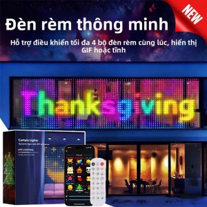 Đèn Rèm Thông Minh 400 LED 3x3m Trang Trí Giáng Sinh Điều Khiển Bằng APP/điều Khiển Từ Xa Chống Nước IP65 Đồng Bộ Nhạc Tự Thiết Kế Họa Tiết