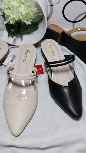 Sepatu sandal wanita kekinian termurah/sandal wanita hak slip on 3cm sambung kacang