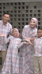 MUTIF Gamis ALLURA Koko NADEEM Dusty Pink Dress Sarimbit Keluarga Muslim Katun Terbaru S-3XL