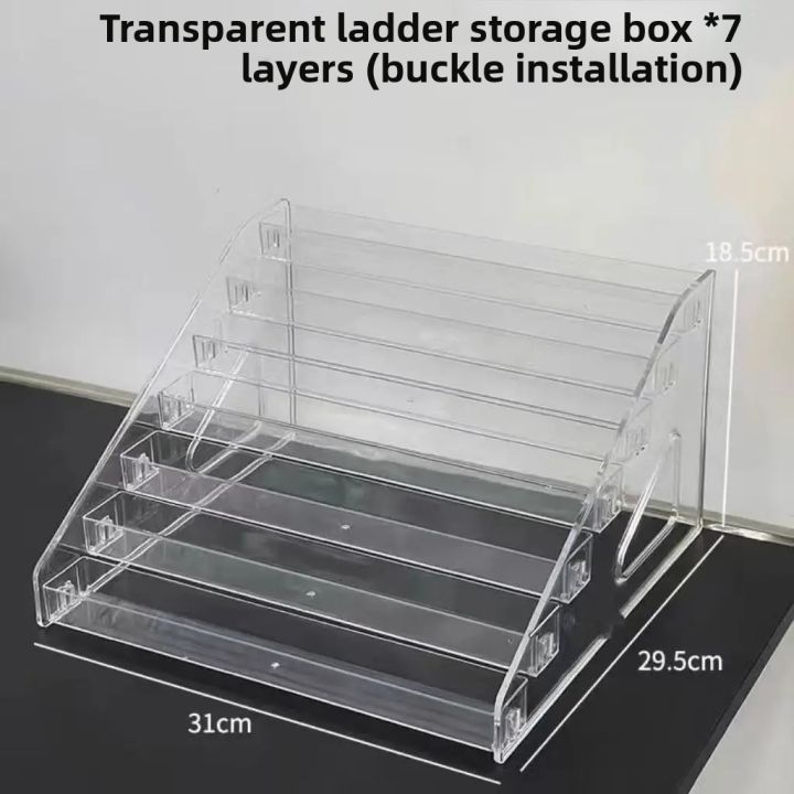 Plastic Rack Transparent Acrylic Transparent Display Box Storage Organizer Step Rack for Biji ...