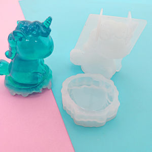 3D Unicorn สติกเกอร์ติดรถยนต์ อุปกรณ์ทำเค้ก อุปกรณ์ทำเทียน สีสันสดใส วัสดุพลาสติก สำหรับตกแต่งบ้าน