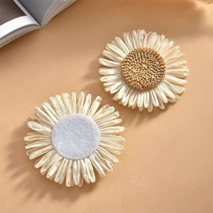 8cm Boho Handmade Sunflower Decor Grass Woven Flower for Grass Hat Beach Shoes Clothing Accessories Home & Nursery Decor