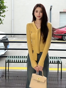 Áo Len Cardigan Dệt Kim Phong Cách Hàn Quốc Dành Cho Nữ Áo Dài Tay Mỏng Màu Trơn Mới [A66]