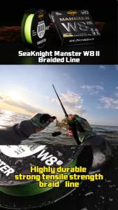 SeaKnight Brand W8 II Series 500M 8 Strands Fishing Line Advanced Braided PE Line Anti-UV Seawater Proof Coating Fishing Line