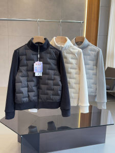 เสื้อแจ็คเก็ตขนเป็ดผู้หญิงแบบยูนิเซ็กซ์ ทรงหลวม ขนเป็ดผสม ขนนกพิราบ ความหนาปกติ ปกขนสัตว์สีขาว เสื้อคลุมกันหนาวแบบสวมหัว