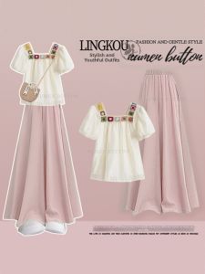 NUMEN BUTTON | Plus Size Summer Ethnic Style Suit
