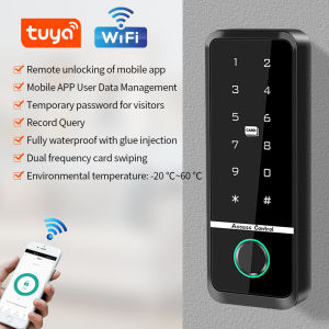 TF108 WiFi Tuya Fingerprint Access Controller Outdoor Waterproof Standalone RFID Keypad System 125KHz+13.56MHz APP Unlock