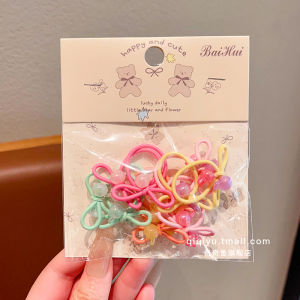 Silver Butterfly Knot Hair Ties for Girls Baby Hair Bands Pearl Thumb Rings Cute Cool Little Girls Hair Accessories
