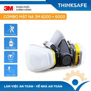 Mặt nạ phòng độc 3M 6200 bộ 7 món sử dụng phin 3M 6003 - mặt nạ chống bụi chống độc lọc hơi vô cơ hữu cơ Chính hãng 3M - Thinksafe