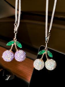 Đồ Trang Trí Xe Hơi Bằng Gốm Sứ Đính Kim Cương Hình Anh Đào Phụ Kiện Xe Hơi Hình Quả Anh Đào Phụ Kiện Gương Chiếu Hậu