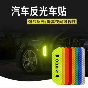 4pcs Car Door Sticker Reflective Safety Warning Mark Decoration Decal For Alfa Romeo 4C 159 166 Spider Giulia Giulietta 156 147