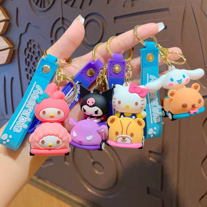 Anime Kawaii Sanrio Hello Kitty Keychain Pendant Holder Key Chain Car Keyring Mobile Hanging Jewelry Kids Toys Gifts