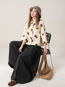 SHANGWEILUO | Polka Dot Short Sleeve Shirt Loose Slim Fit Casual Style
