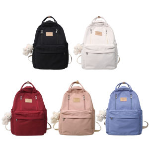 Trendy Women Backpack with Large Capacity and Adorable Bear Pendant Ideal for School Work and Travel