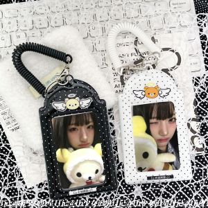 Túi Đựng Thẻ PVC Dễ Thương Cho Người Hâm Mộ Angel Bear Túi Đựng Thẻ Học Sinh Túi Đựng Thẻ Di Động Túi Đựng Thẻ Treo Trưng Bày