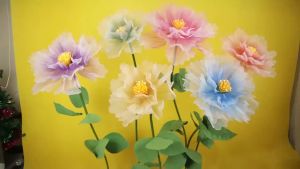 New Giant Organza Artificial Flower Pearl Decor Lifelike Petals For Wedding Party Photo Shoots