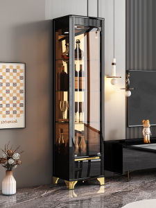 Shi Bailan Italian Style Minimalist High-End Living Room Wine Cabinet with Glass Doors Storage Function New 2024 Model