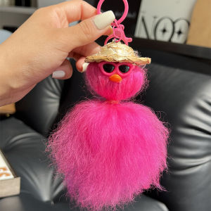 Cute and Ugly Full Lips Wool Small Briquette Keychain Pendant Cartoon Stuffed DIY Figurine Doll Bag Charm