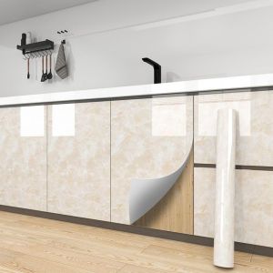 55cm Width Vinyl Marble Kitchen Wall Stickers Self Adhesive Heatproof Waterproof Wallpaper Continuous Wallcovering for Decor
