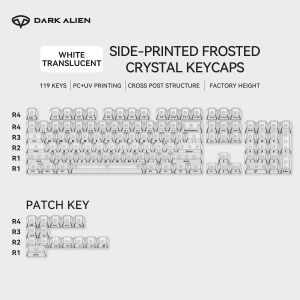 119 key crystal transparent keycaps translucent RGB keycaps for Mx switch mechanical keyboard ISO layout PC keycaps DIY