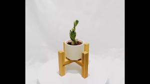 Small Durable Wood Planter Pot Trays Flower Pot Rack Strong Free Standing Bonsai Holder Home Garden Indoor Display Plant Stand