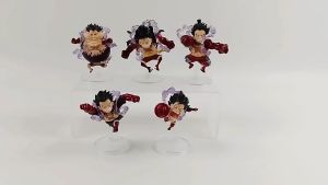 One Piece 5 Pcs/Set Nika Sun God GEAR 5 Luffy Chibi Mini Figure Gift Kids Adults Toy Collectibles