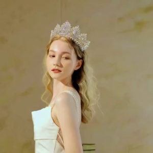 Luxury Large Crystal Bridal Tiara Baroque Rhinestone Inlaid Crown Hairband Wedding Prom Banquet Party Decorative Headwear