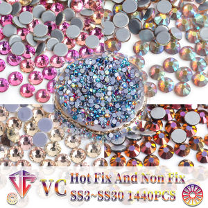 VC Quality All New Violet/Metal Crystal Hotfix Rhinestones Glass Strass Iron On Stone For Nail Art Sewing & Fabric Decoretion