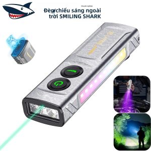 SMILING SHARK | SMILING SHARK Đèn Pin Từ Tính Đèn UV Tím 10 Chế Độ Type-C Đèn Khẩn Cấp Ngoài Trời Chống Nước Có Thể Sạc Lại Với Kẹp